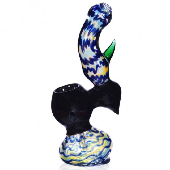 6\" Spotted Bubbler Pipe Fumed New
