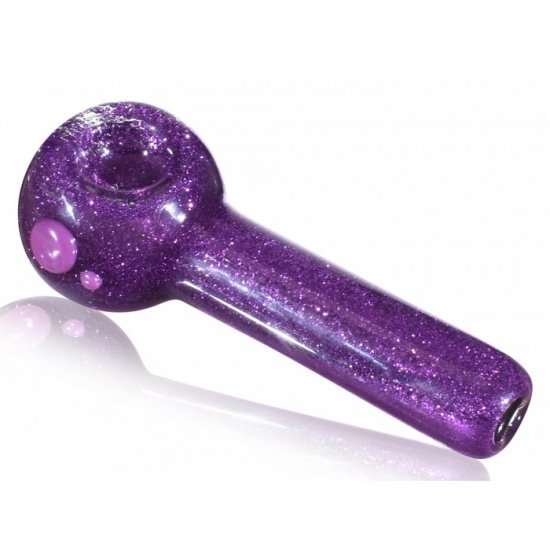 Smoke Galaxy - 5\" Purple Glitter Filled Gel Glass Pipe - Freezable Hand Pipe Ice Cold Freezer New
