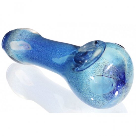 3.5\" Marble Fritter Glass Pipe - Blue New