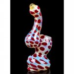 Red Snake 7" Spotted Fumed Sherlock Bubbler New