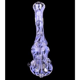 6" SWIRLED BUBBLER WITH BEADS PURPLE New