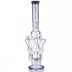 The Nordic Artifact Lookah Premium Series 21" Triple Tornado Chamber with Electric Sprinkler Perc Black Ice New