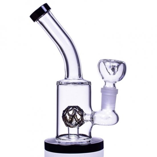 The Quaffle 6\" Tilted Design Showerhead Bong Water Pipe Black New