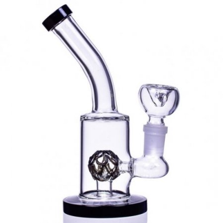 The Quaffle 6" Tilted Design Showerhead Bong Water Pipe Black New