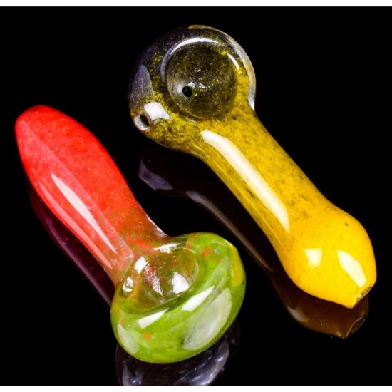 3\" Spotted Fritt Glass Spoon Pipe- Buy One Get One Free !! New
