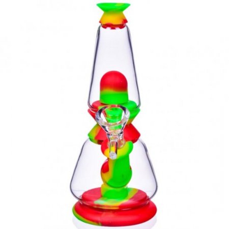 Deluminator 7" Double Chamber Hybrid Silicone Bong New