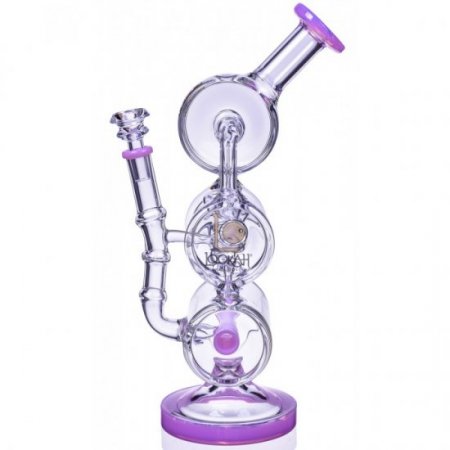 The Maze Lookah 13" Spiral Coil Perc Recycler Bong Pink New