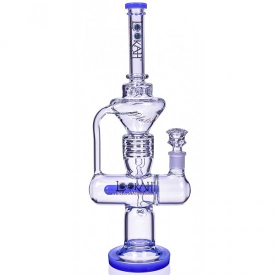 Smoking Prince Lookah 17\" Inline Recycler Perc Bong Blue New