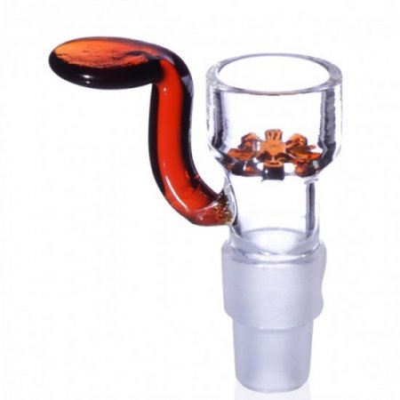 14 To 19 MM Dual Use Male Dry Herb Bowl With Built In Star Shaped Glass Screen Brown New