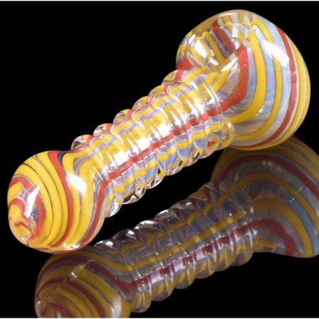 3" Swirled Design Glass Hand Pipe New