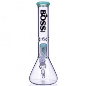 Boss Glass 14" Single Chamber Bong 5MM Thick & Heavy Slime Green New