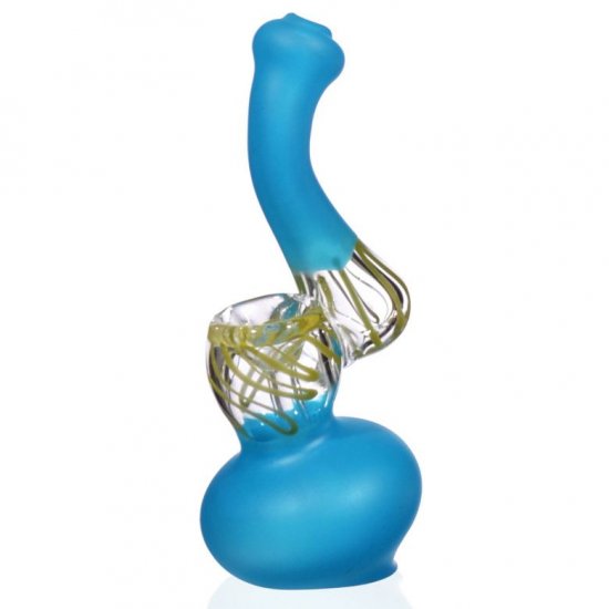 6\" Mini Frosted Bubbler Pipe Blue New