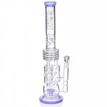 Amethyst Pipe Lookah Premium Series Bong 20" Sprinkler Perc With Triple Barrel Connected With Single Dome New