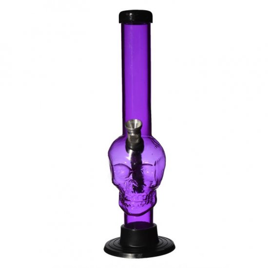 8\" Skull Acrylic Water Pipe Small Purple New