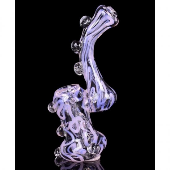 6\" Swirled Bubbler with Beads Pink Slime New