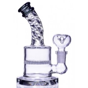The Smokebrust 6" Tilted Honeycomb Bong Water Pipe Clear Black New