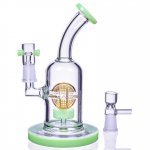 The Attraction 7" Titled Showerhead Perc Bong/Dab Rig Milky Green New