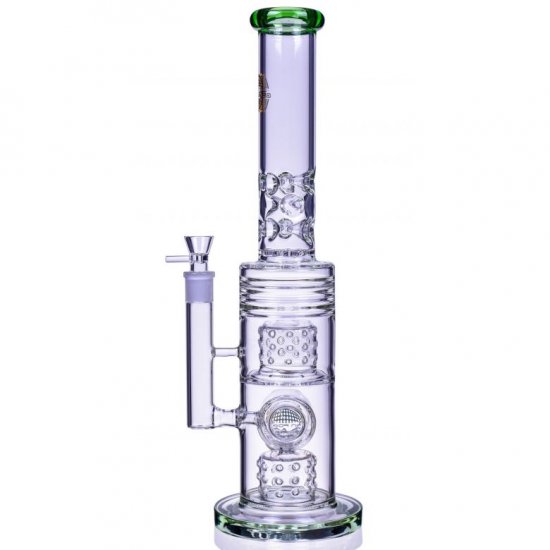 The Wicked Tower 18\" Straight Swiss to Donut Perc Bong Teal New