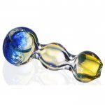 3" BUBBLED GLASS PIPE Golden Fumed New