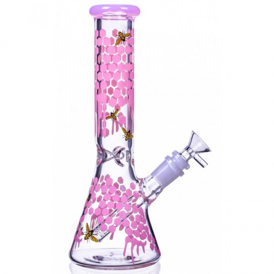 The Apiary 10\" Honeycomb Beaker Bong Pink New