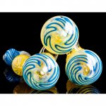 Smoke Triplets 8" Triple Chamber Golden Fumed Side By Side Bubbler New