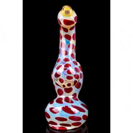 Red Snake 7" Spotted Fumed Sherlock Bubbler New