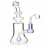 The Clarity Bong 8 High Quality Water Pipe with Ball Shaped Perc and a 14MM banger- Purple New