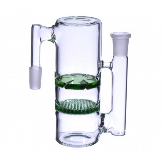 14MM Honeycomb Perc to Turbine Perc Glass Ashcatcher Green New