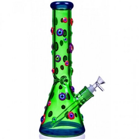 14" Glow In The Dark Multi Eye Beaker Water Pipe with 14M Bowl (MSRP New