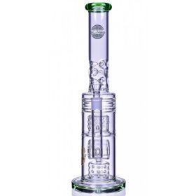 The Wicked Tower On Point Glass 18" Straight Swiss to Donut Perc Bong Ice Green New