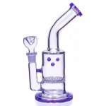 7" Honeycomb Water Pipe With Dry Herb Bowl Purple New
