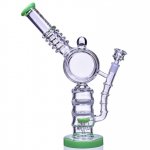 The Colosseum Lookah 15" Donut Recycler Honeycomb to Sprinkler Perc Bong Milky Green New