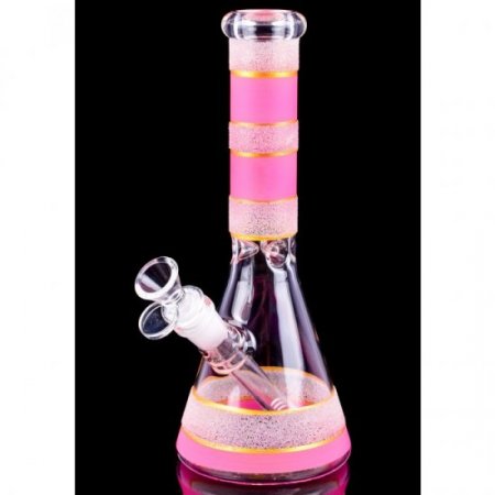 Cotton Candy 10" Dual Frosted Color Beaker Bong Pink New