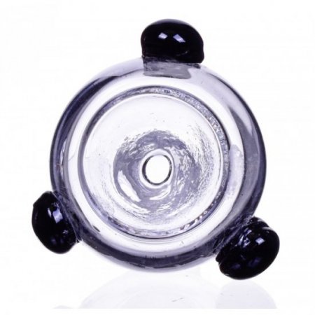 Smoking Accessories 14mm Dry Male Glass Bowl With Black Accent Dry Herb New