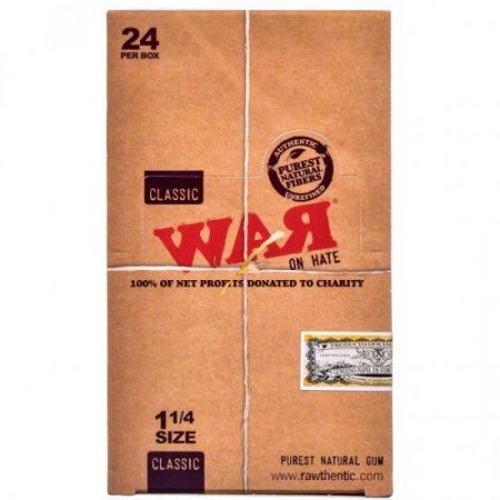Raw War On Hate 1 Classic Rolling Paper Box of 24 Packs New