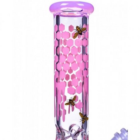 The Apiary 10" Honeycomb Beaker Bong Pink New