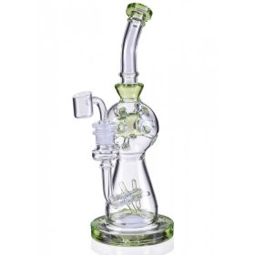 Smoke Propeller Dab Rig 12" Dual Spinning Propeller Perc To Swiss Faberge Egg Perc Dab Rig with Banger and Bowl Lake Green New