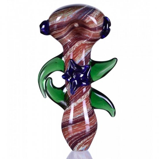 5\" Swirls Glass Spoon Hand Pipe Beautiful Art Work New
