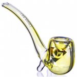 Diamond Glass - 6" Sherlock Glass Hand Pipe - Golden Fumed New