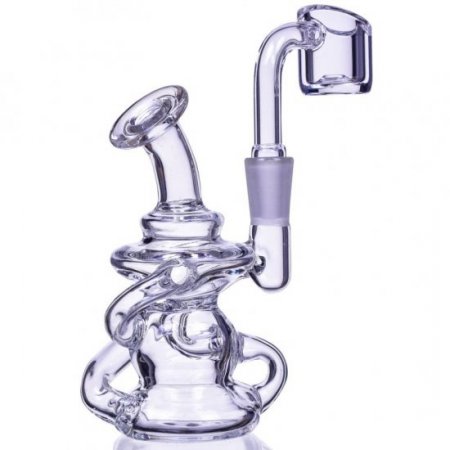 Glass Dragon 3 Arm Hour Glass Recycler Bong Dab Rig New