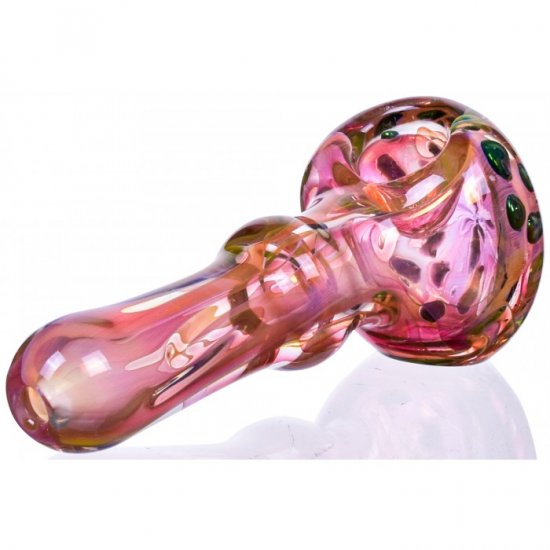 Smoke Flower - 4\" Bubble Trap Golden Fumed Hand Pipe New