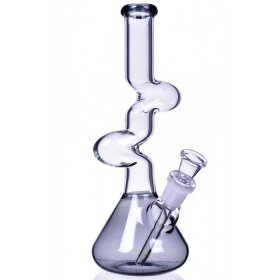 The Goliath Curved Neck Double Zong Bong Water Pipe Ash Black New
