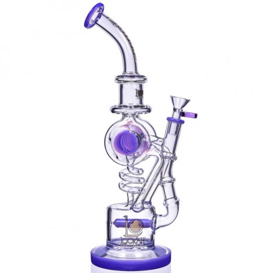 The Will 13\" Lookah Tilted Inline Coiled Perc Bong Water Pipe Final Clearance Assorted Colors New