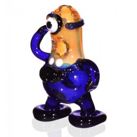 The Abducted Minion - 4 Orange and Blue One-Eyed Alien Hand Pipe New