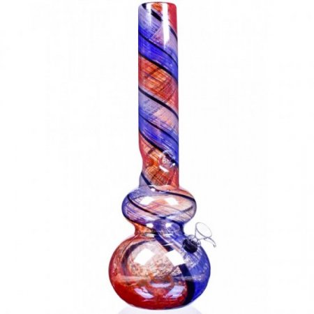 Rainbow Splash 18" Thick And Chunky Glass Bong Water Pipe New