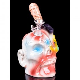 Axed Skull Bong 8" Ceramic Water Pipe New