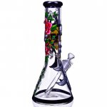 Sugar Skull 13" Artistic Work Thick Beaker Base Bong New