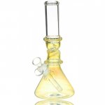 10.5" Twisted 24KT Gold Color Changing Bong Beaker Bottom Bong New