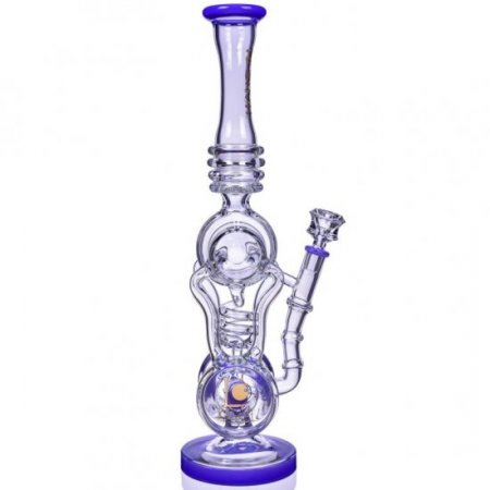 Twin Turbo Lookah 16" Double Barrel Recycler Bong Purple New