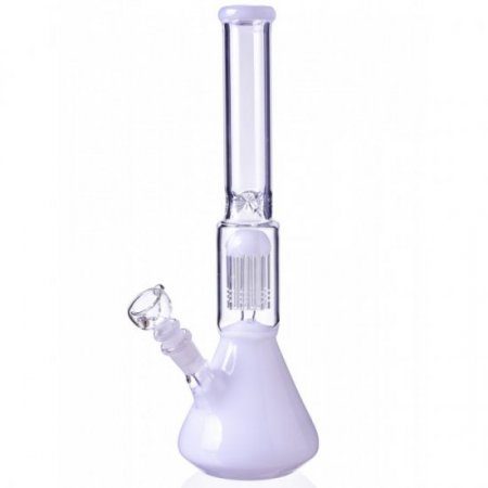 14" Beaker Base Bong with 8-Arm Tree Perc Water Pipe White New